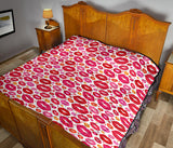 Lips Pattern Print Design 01 Premium Quilt