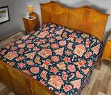 Christmas Gingerbread Cookie Pattern Premium Quilt