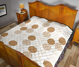 Gold Texture Mushroom Pattern Premium Quilt