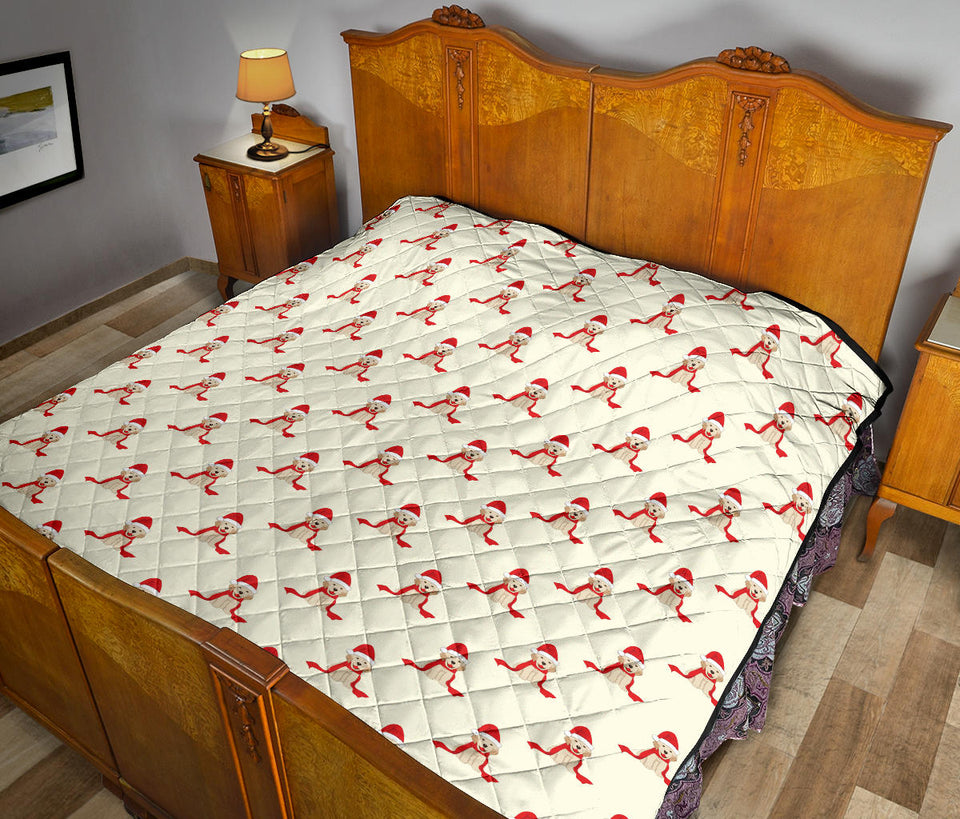 Golden Retriever Pattern Print Design 01 Premium Quilt