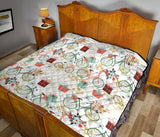 Bicycle Pattern Print Design 05 Premium Quilt