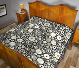 Gear Pattern Print Design 02 Premium Quilt