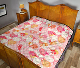 Hand Drawn Heart Design Pattern Premium Quilt