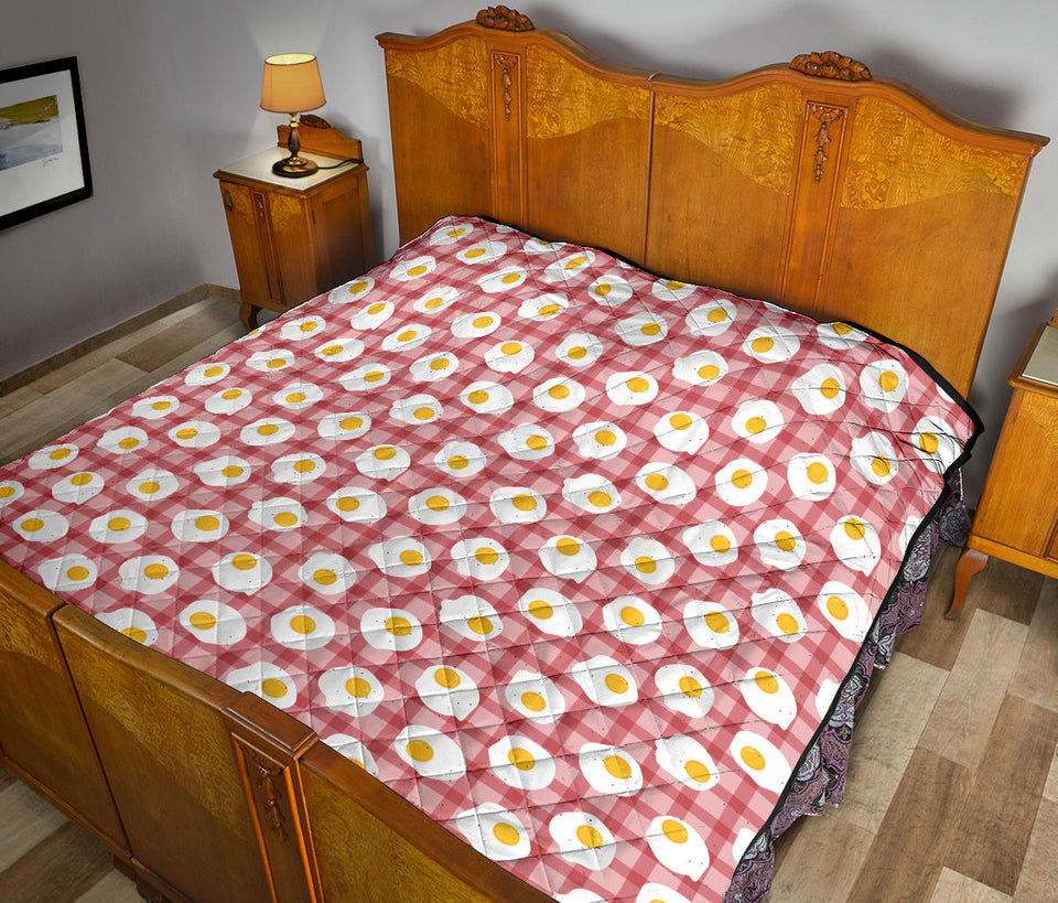 Fried Eggs Pattern Print Design 03 Premium Quilt