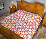 Fried Eggs Pattern Print Design 03 Premium Quilt