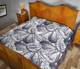 Guava Tropical Hand Drawn Pattern Premium Quilt