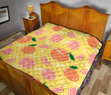 Grapefruit Yellow Background Premium Quilt
