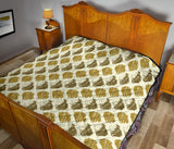 Lion Pattern Print Design 02 Premium Quilt