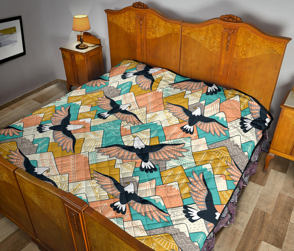 Eagle Pattern Print Design 02 Premium Quilt