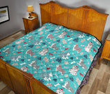 Christmas Cute Siberian Husky Puppie Pattern Premium Quilt