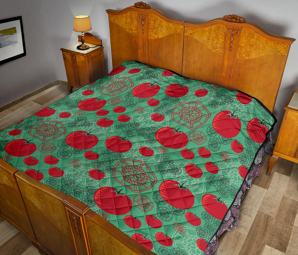Tomato Design Pattern Premium Quilt