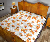 Brown Pomeranian Pattern Premium Quilt