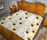 Beautiful Sunflowers Pattern Premium Quilt