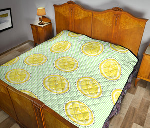 Slice Of Lemon Pattern Premium Quilt