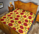 Pizza Texture Pattern Premium Quilt