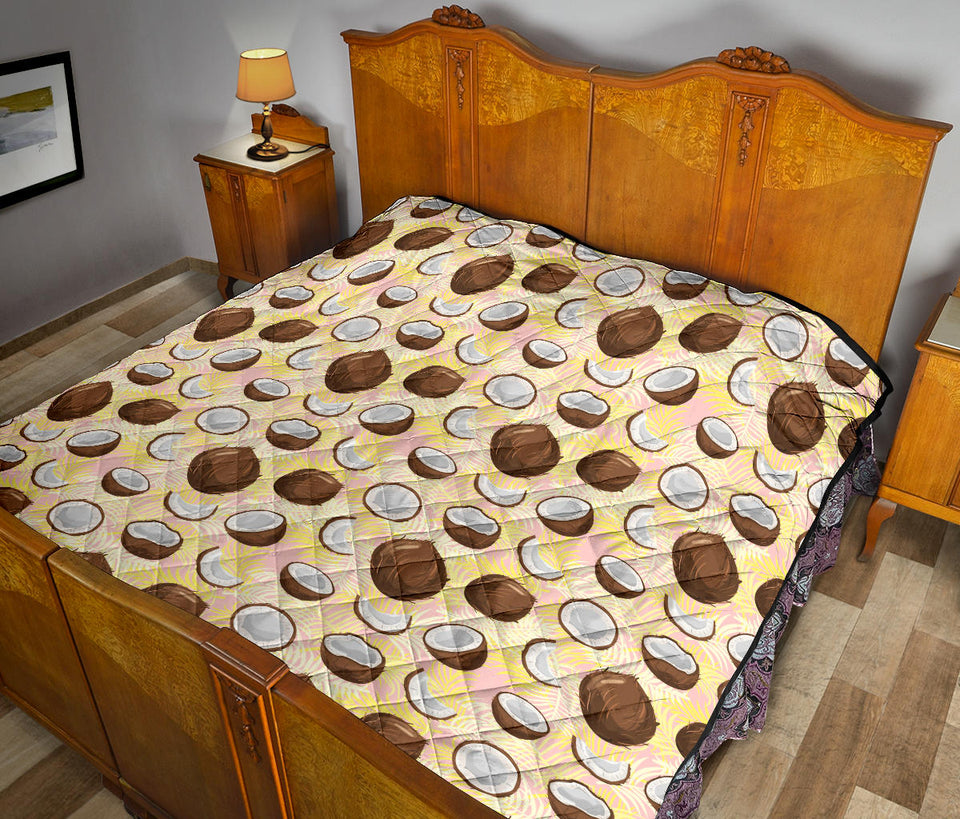 Coconut Pattern Print Design 05 Premium Quilt