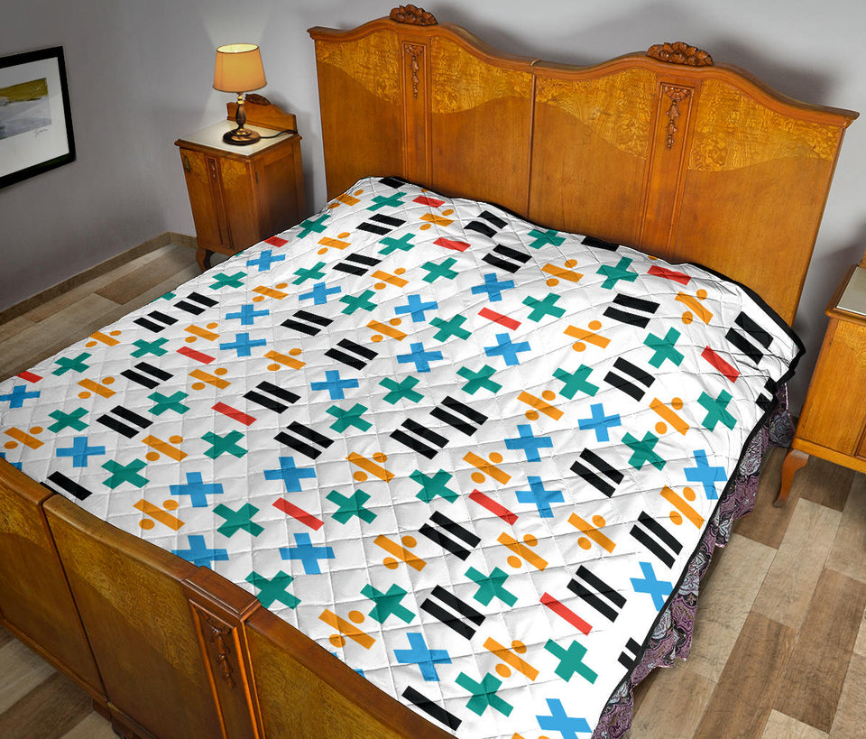 Math Pattern Print Design 05 Premium Quilt