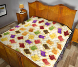 Bread Toast Pattern Print Design 02 Premium Quilt