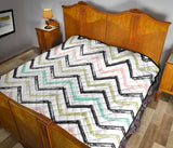 Zigzag  Chevron Paint Pattern Premium Quilt