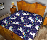Hand Drawn Cute Unicorn Star Planet Premium Quilt