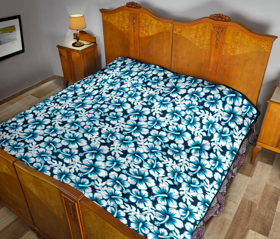 Hibiscus Pattern Print Design 04 Premium Quilt