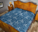 Hand Drawn Sailboat Pattern Premium Quilt