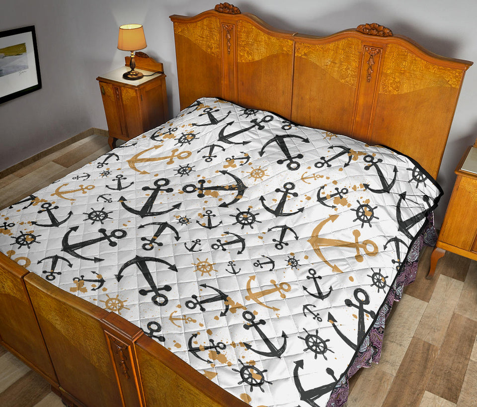 Anchors Rudders Pattern Premium Quilt