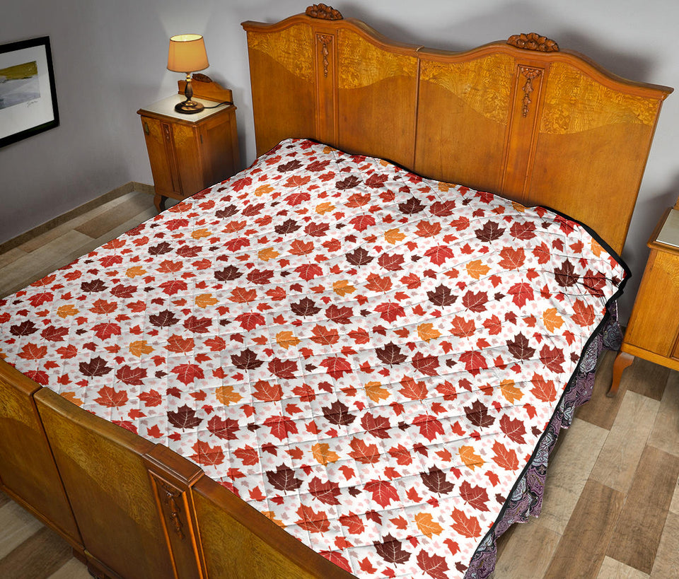 Colorful Maple Leaf Pattern Premium Quilt