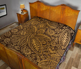 Cocoa Beans Tribal Polynesian Pattern Background Premium Quilt