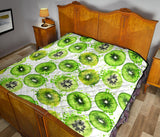 Watercolor Kiwi Pattern Premium Quilt