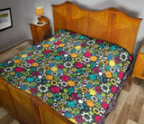 Gear Pattern Print Design 03 Premium Quilt