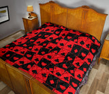 Casino Cards Suits Pattern Print Design 02 Premium Quilt