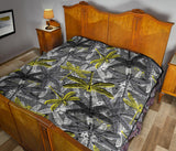 Hand Drawn Dragonfly Pattern Premium Quilt