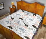 Polar Bears Star Poka Dot Pattern Premium Quilt