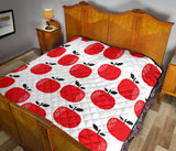 Red Apples White Background Premium Quilt