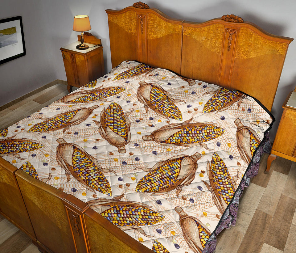 Corn Pattern Print Design 03 Premium Quilt