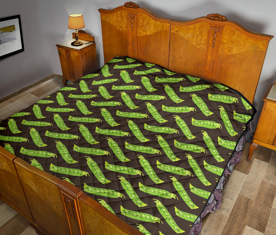 Green Peas Pattern Print Design 05 Premium Quilt