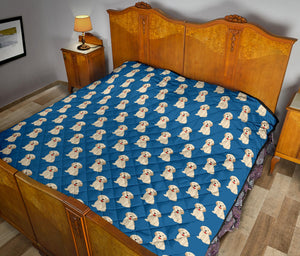 Golden Retriever Pattern Print Design 03 Premium Quilt
