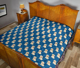 Golden Retriever Pattern Print Design 03 Premium Quilt