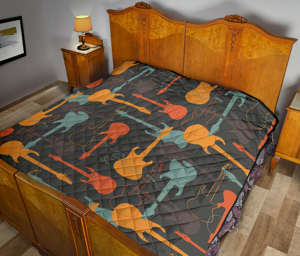 Electric Guitars Pattern Premium Quilt