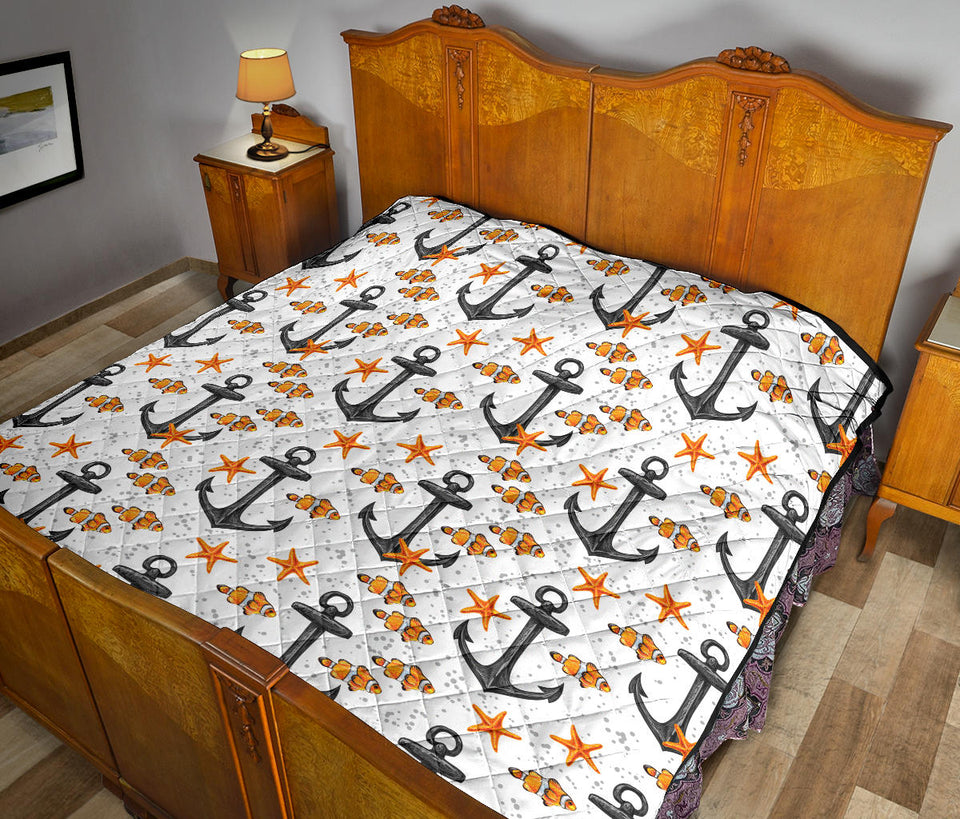 Clown Fish Pattern Print Design 02 Premium Quilt