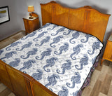 Seahorse Pattern Background Premium Quilt