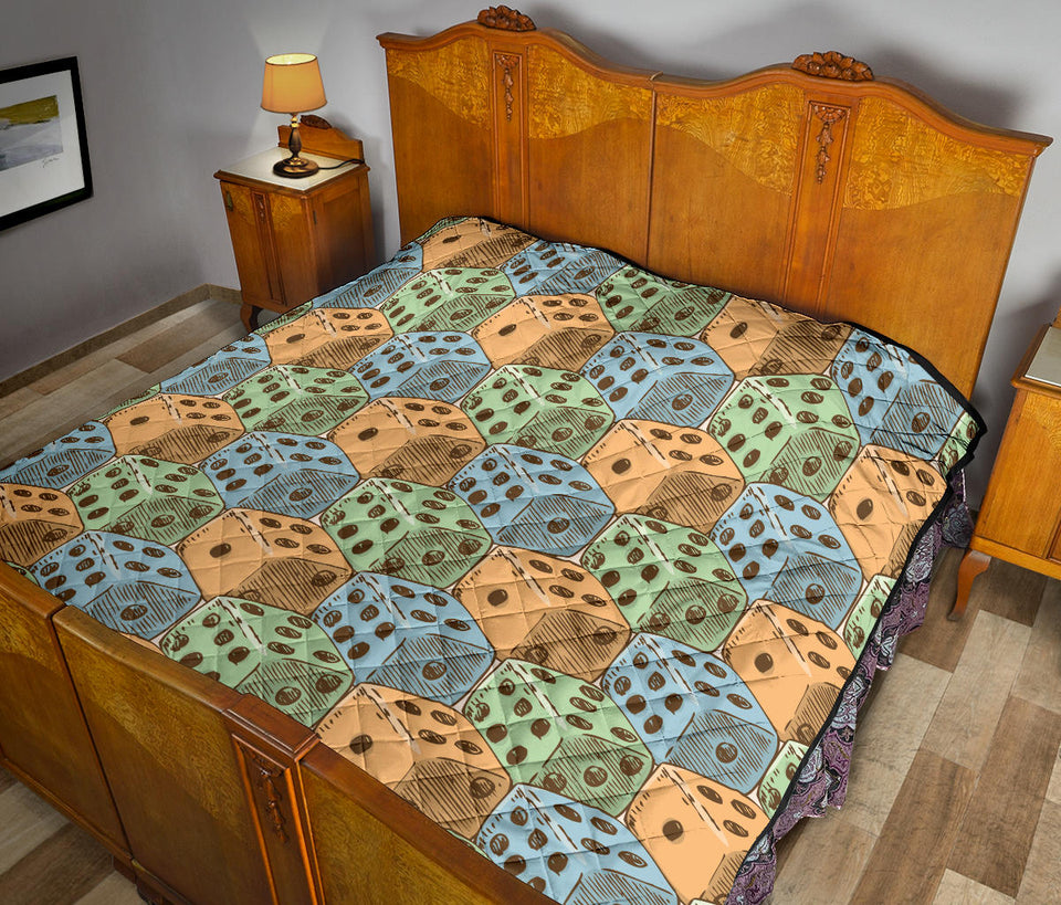 Dice Pattern Print Design 05 Premium Quilt