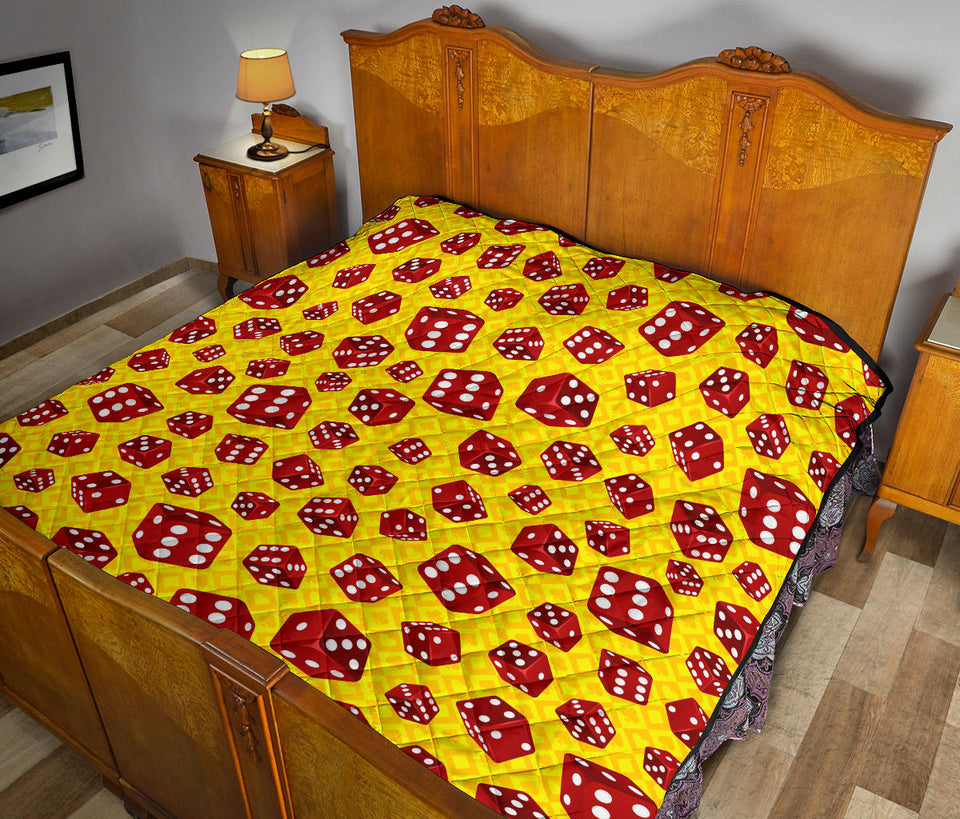 Dice Pattern Print Design 04 Premium Quilt