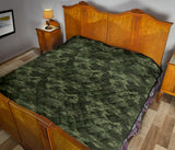 Digital Green Camo Camouflage Pattern Premium Quilt