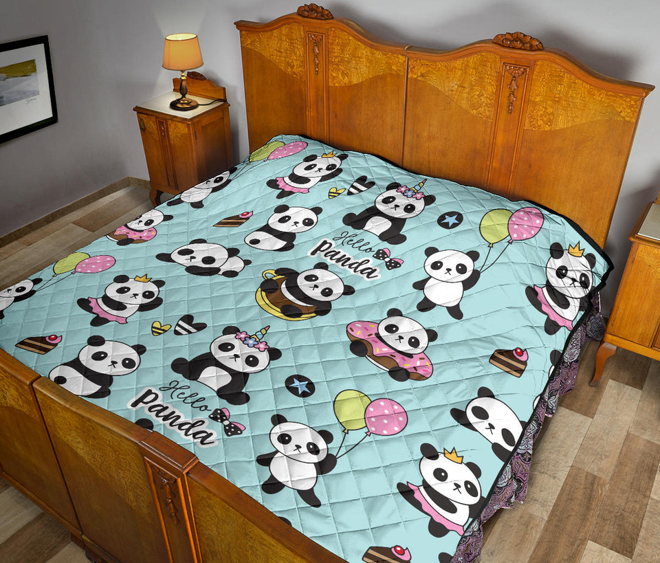 Cute Baby Panda Pattern Premium Quilt
