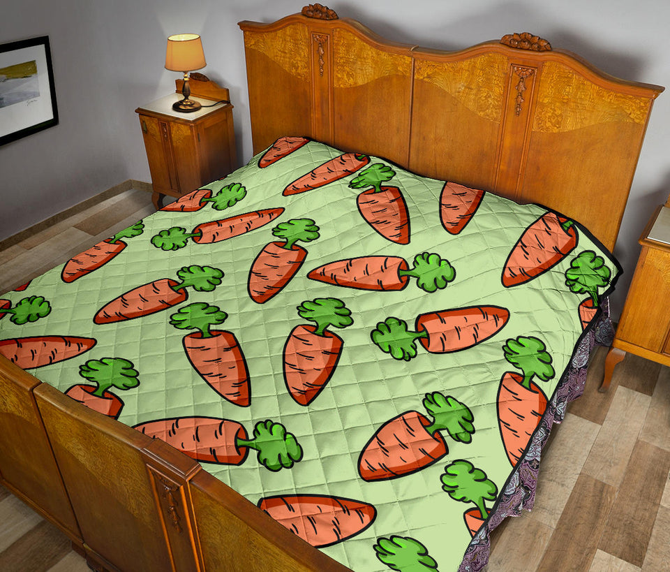 Carrot Pattern Print Design 05 Premium Quilt