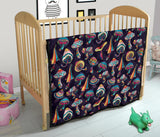 Colorful Mushroom Pattern Premium Quilt