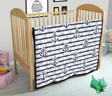 Anchor Rope Nautical  Pattern Premium Quilt