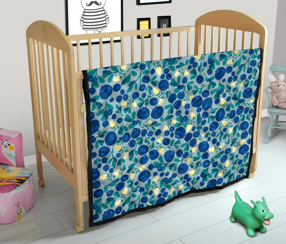 Blueberry Design Pattern Premium Quilt